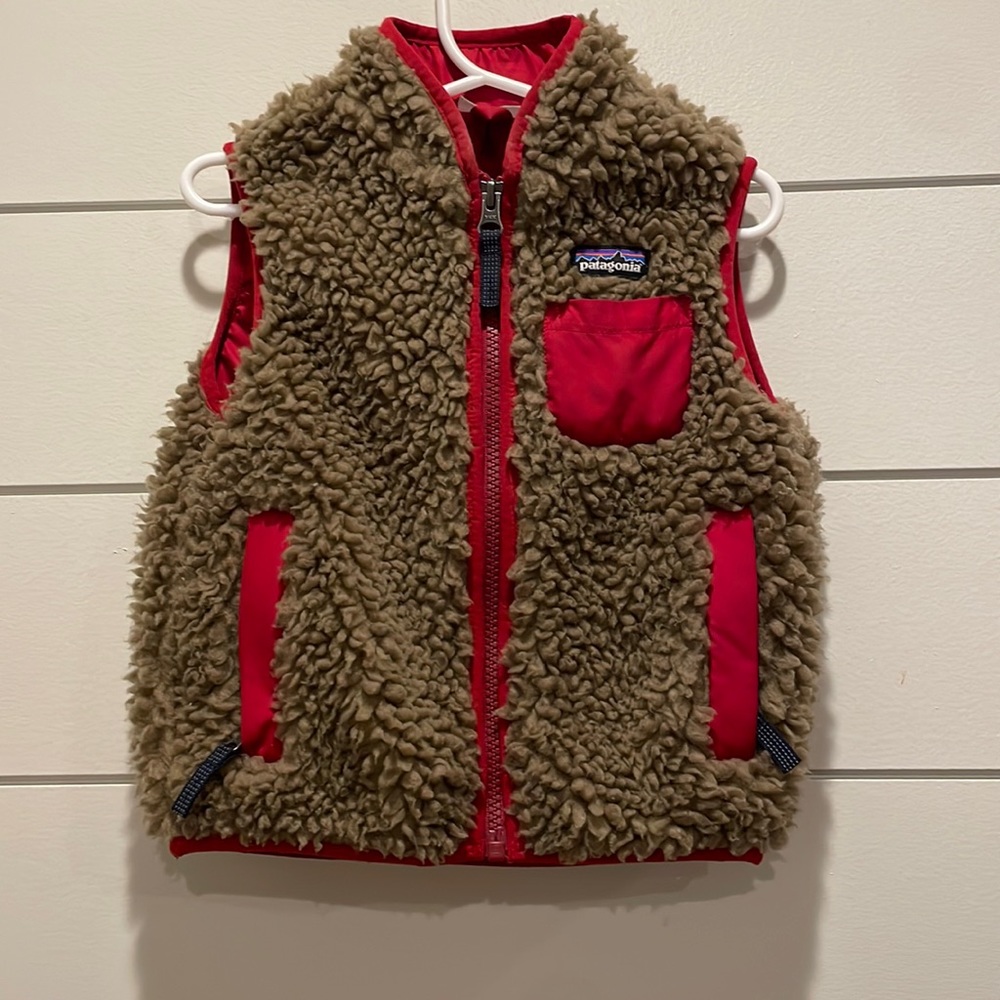 Patagonia 2T Sherpa Vest Red and Brown